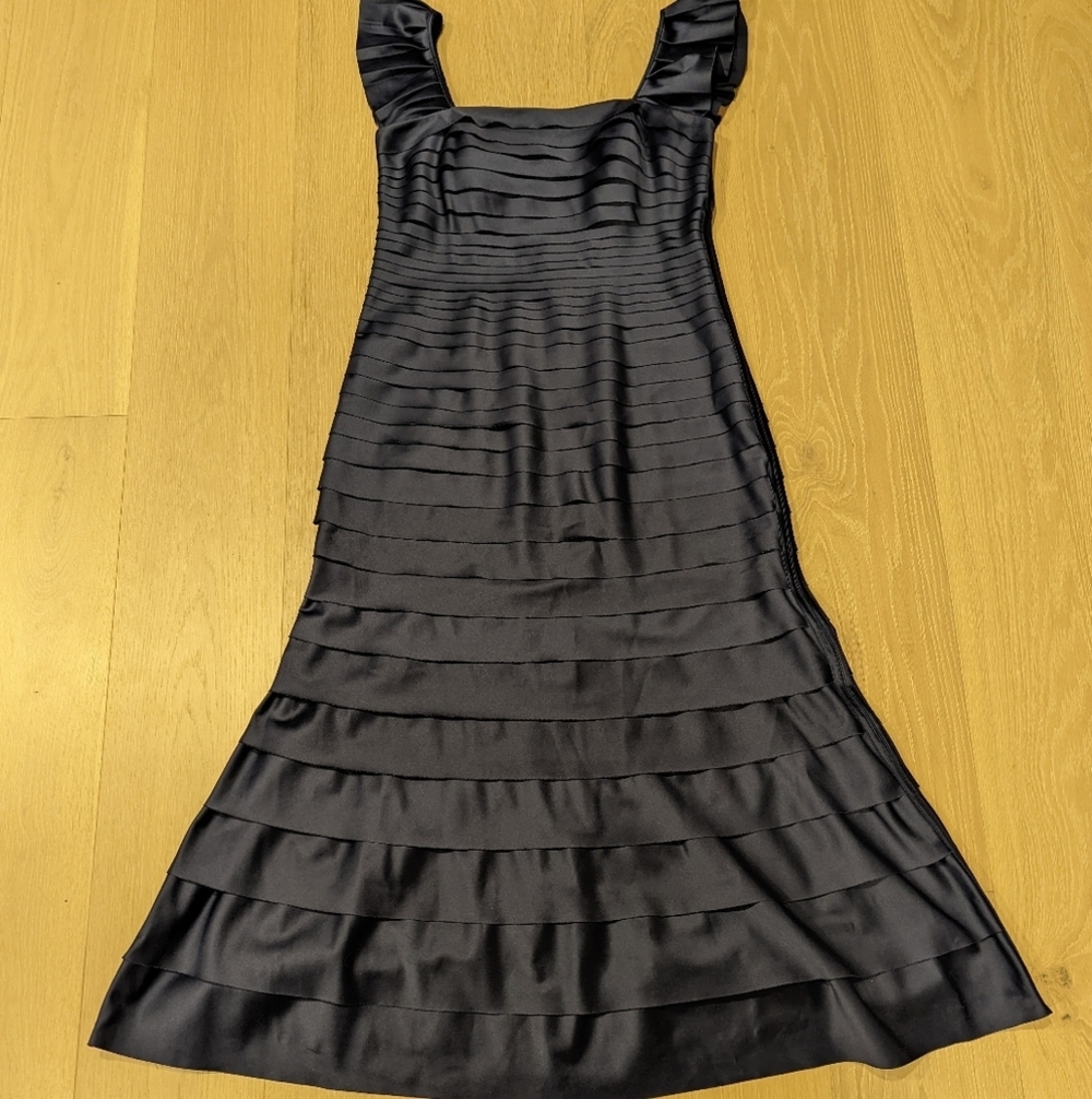 JS Collections Navy Sleeveless Tiered Dress